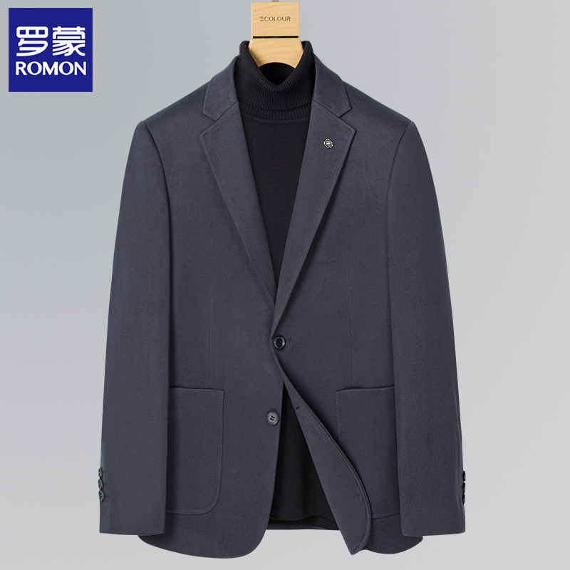Romon cinza terno masculino único terno jaqueta inverno negócios fino-ajuste casual terno versão coreana pequeno terno c