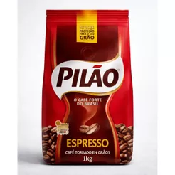 Café Especial Torrado em Grãos Espresso Pilão Pouch Pacote 1kg