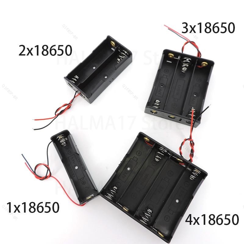 Slot way 18650 Caixa De Armazenamento De Bateria Caso DIY Baterias Recipiente Clipe 3.7v 1 2 3 4 Porta Titular Preto Plá