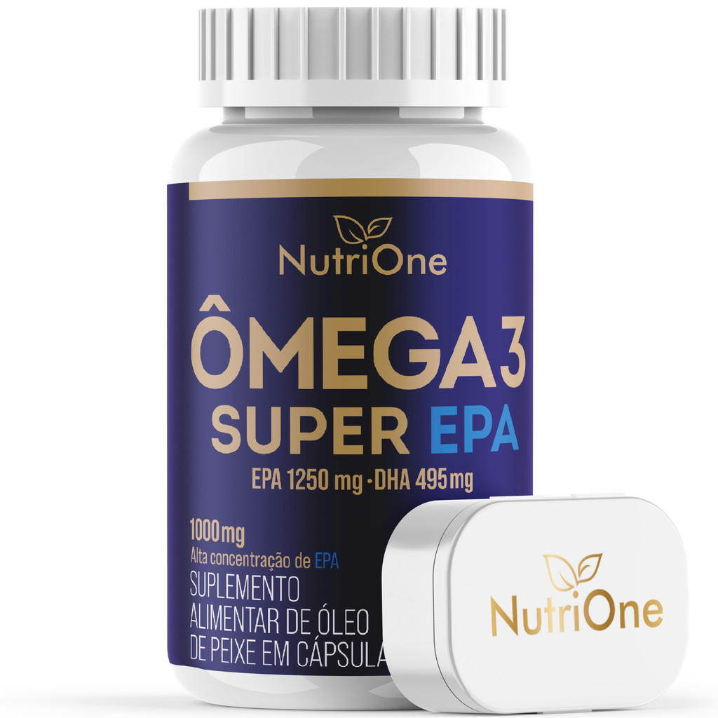 Ômega 3 Super EPA 1250mg EPA 495mg DHA - Óleo de Peixe Alta Concentração 1840mg de Ômega 3 por Porção 60 Cáps - Nutrione