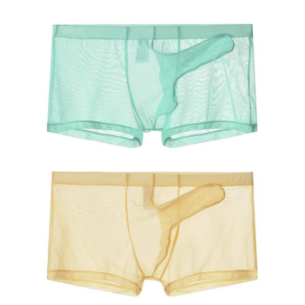 2026 Novo Estilo Cueca Boxer Masculina Cuecas Boxer Masculinas Nariz de Elefante Gaze Totalmente Transparente Separação