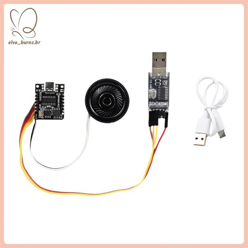 [elva_burns.br] Módulo Reprodutor De Voz De Controle De Porta Serial De Chip MP3 Único Kit CX1000AM De Áudio Personaliza