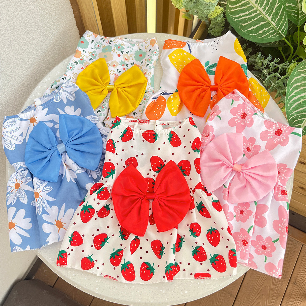 Saia Floral Para Cachorro Gato Vestido De Princesa Roupa Cães Pequeno York Pinscher
