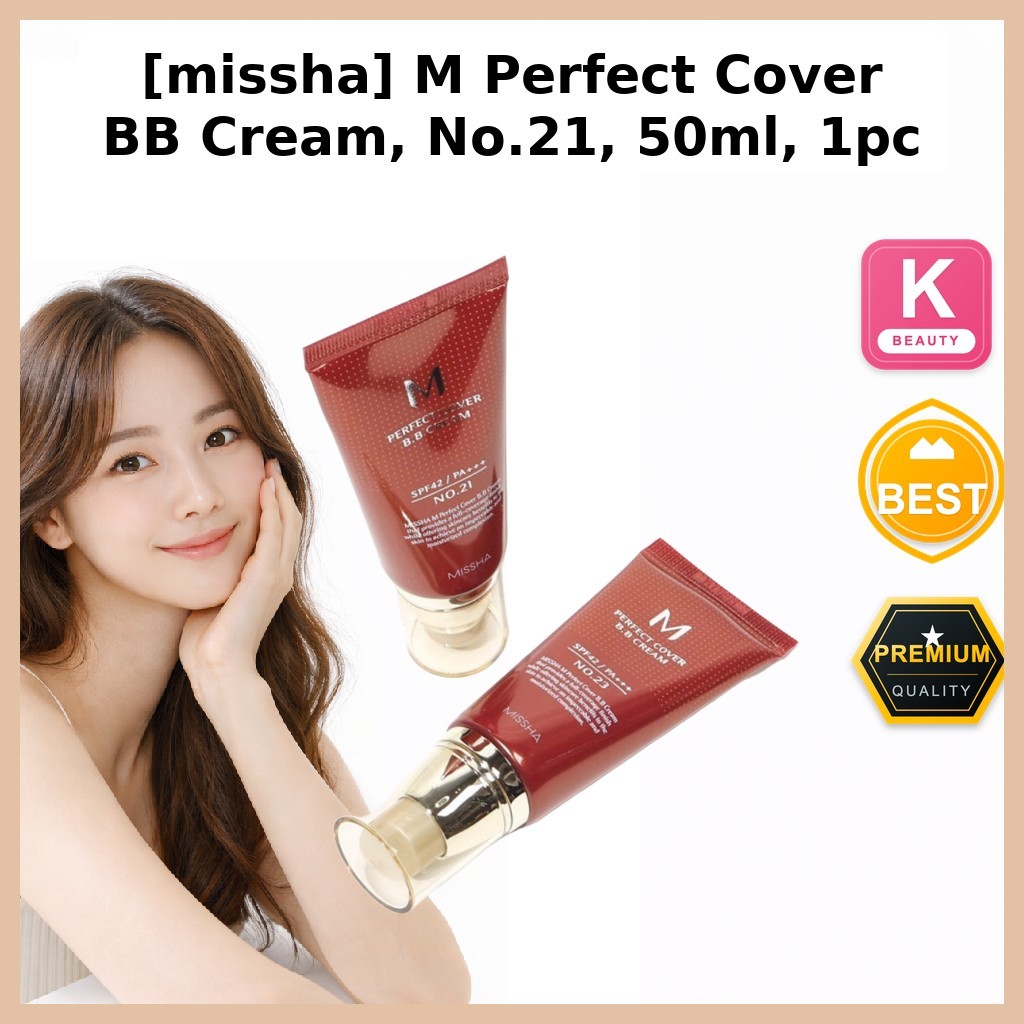 [missha] Creme BB M Perfect Cover , No . 21 , 50ml , 1 Unidade/Kbeauty Cream/Acabamento Impecável/100 % Genuíno Da ZZ-On