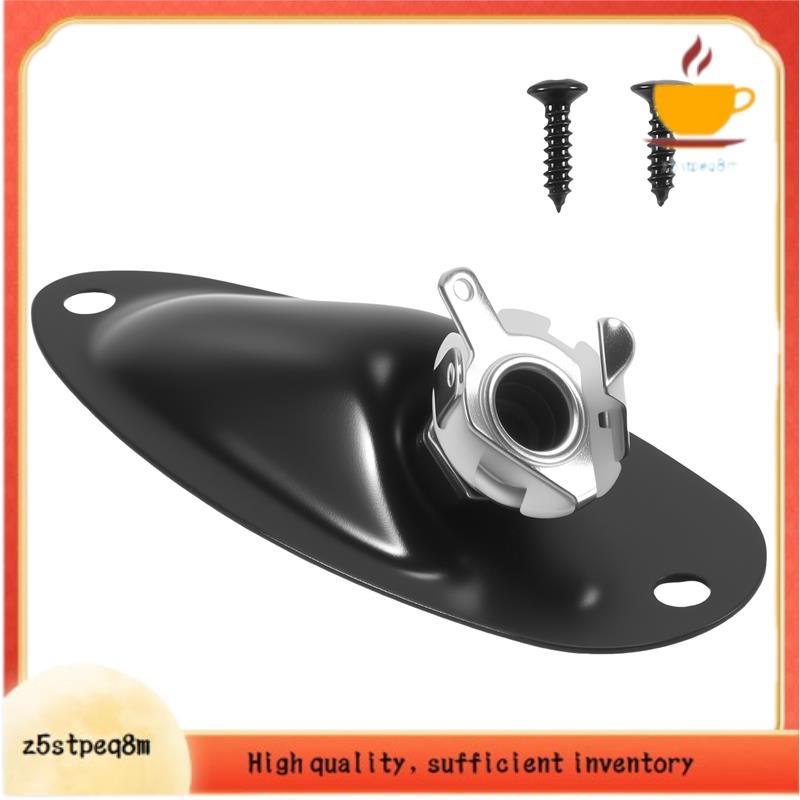 Estilo Barco 1/4 Polegada Carregado Saída De Guitarra Mono Jack Tomada Placa Para Elétrica Stratocater , Preto