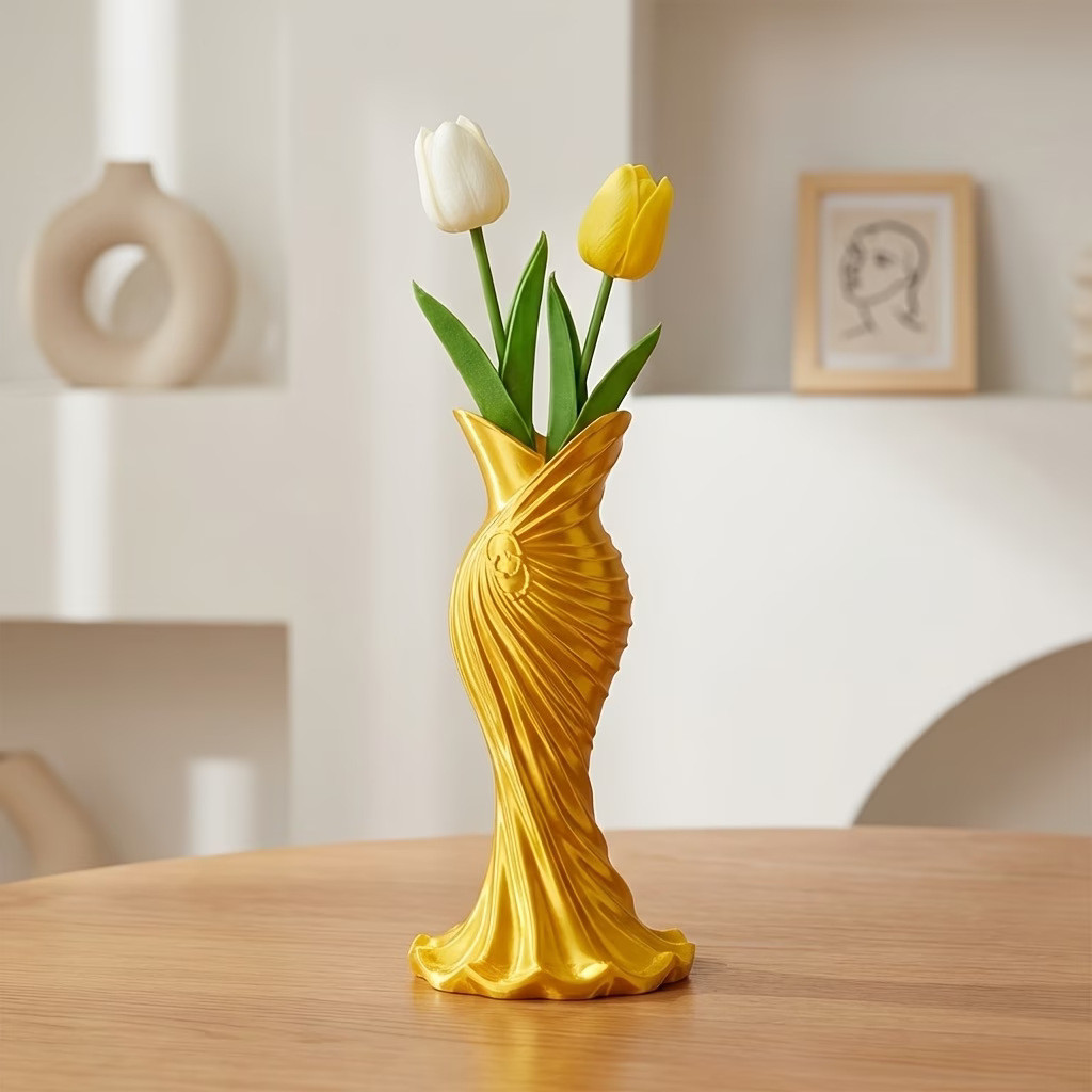 Vaso de decoração de modelagem de vestido de impressão 3D, decorações de casa de alta qualidade, decorações de plástico 