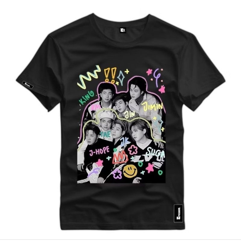 Camiseta BTS Kpop Unissex Blusa Fã Clube T-Shirt Estilo Coreano Algodão Premium Casual Moda Streetwear Integrantes Army