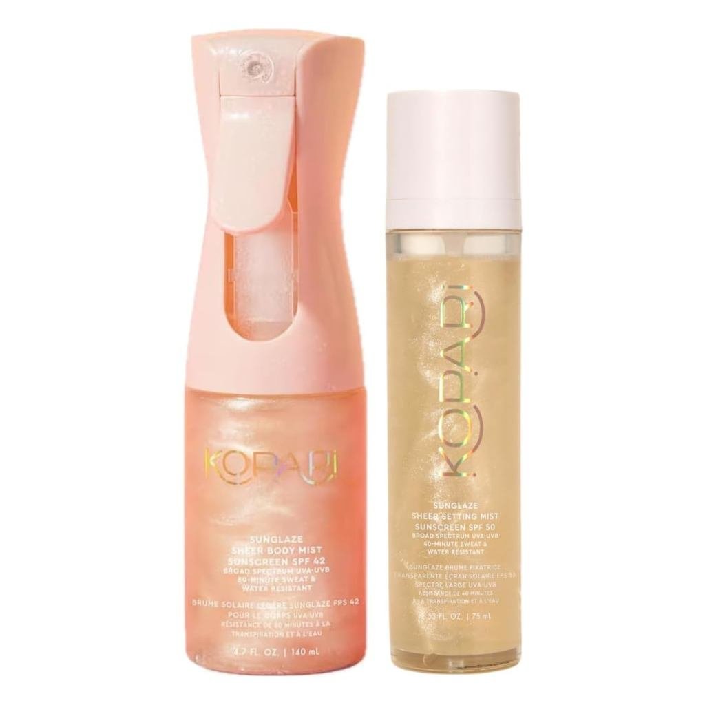 Kopari Rose Gold Sunglaze Sheer Body Mist Protetor Solar SPF 42 & Sunglaze Sheer Setting Mist Protetor Solar SPF 50 SRLH