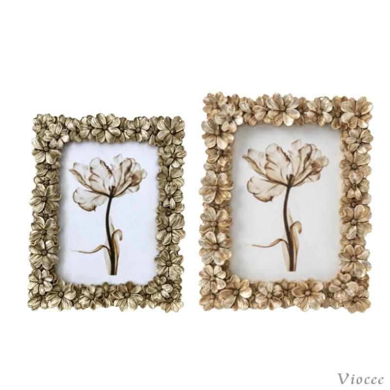 [Viocee] Moldura Vintage Ornamentada Porta-Retratos Retângulo Resina Europeia Para Mesa Corredor Decoração De Sala De Es