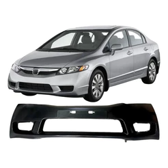 Parachoque Dianteiro Com Resalto Placa Civic 2009 2010 2011 Preto