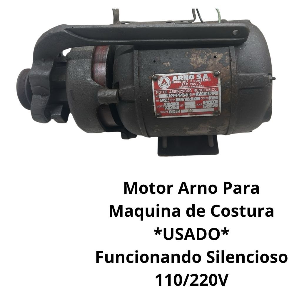 Motor 110/\220V De Máquina De Costura  Singer Com Freio  Assincrono Monofásico Usado PÇ2227