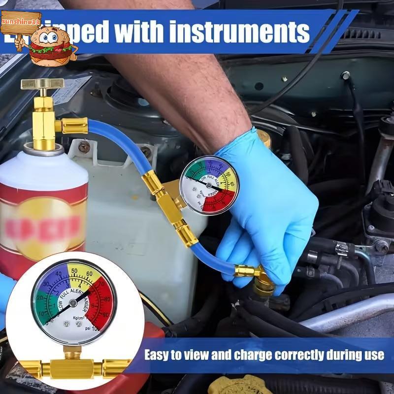 sun R134A Kit De Ferramentas De Manutenção De Ar Condicionado De Carro Mangueira De Carregamento De Refrigerante Com Tor