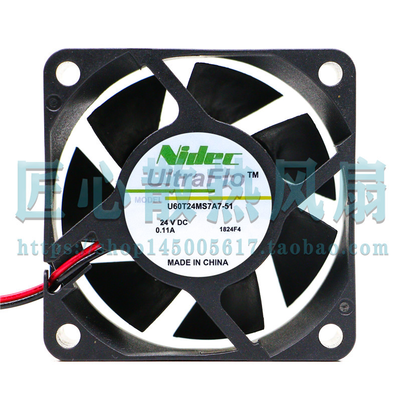 Pronto estoque Original japonês NIDEC U60T24MS7A7-51 6025 6CM 24V 0.11A Ventilador silencioso
