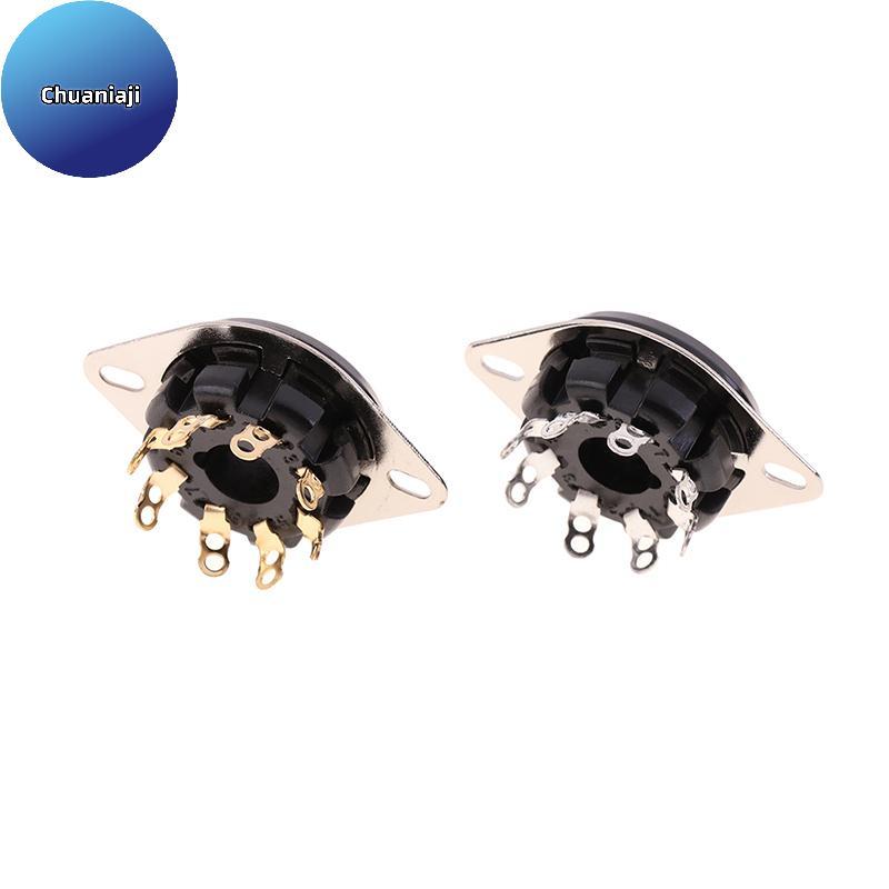Chuaniaji 1Pc 8Pin Tubo De Baquelite Base Soet S8WPF Dourado Para KT88 6550 6SN7 EL34 Amplificador De Vácuo BR