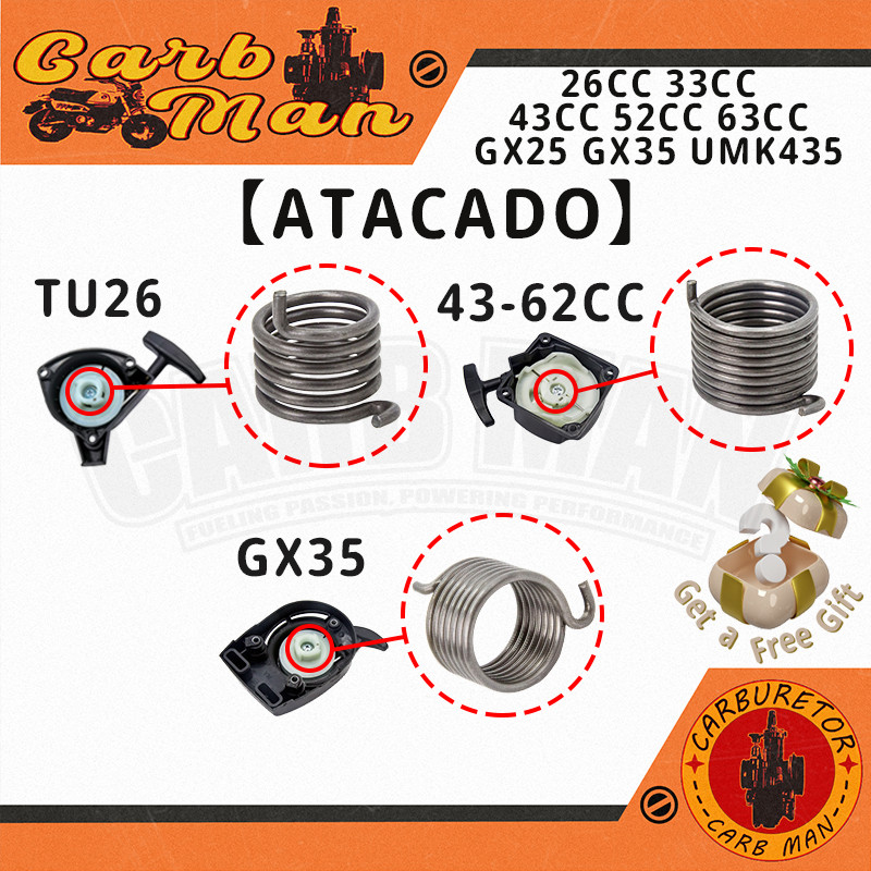 【Atacado】Mola Polia Partida Espiral Para Roçadeiras 26CC 33CC 43CC 52CC 63CC GX25 GX35 Umk435 VARIAS MARCAS Vários