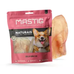 Mordedor Premium Natural Para Cães Mastig Orelha Suína 3 Un