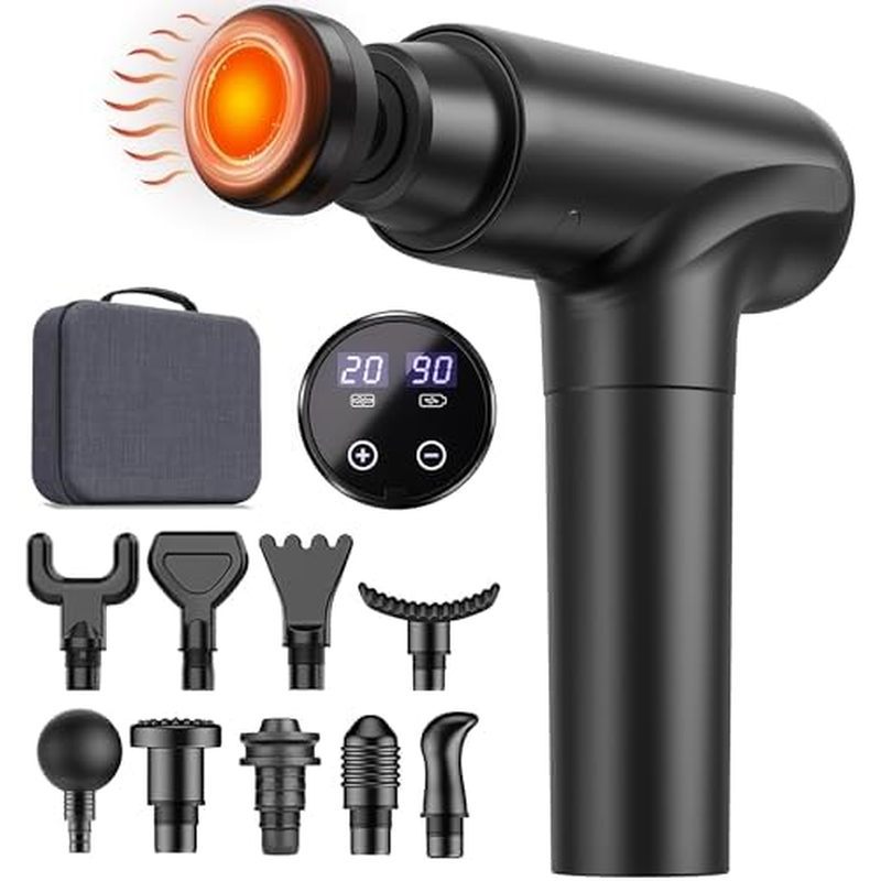 Pistola De Massagem cotsoco Com Cabeça De Calor , Muscular Massageador De Costas De Tecido Profundo Para Alívio Da Dor ,
