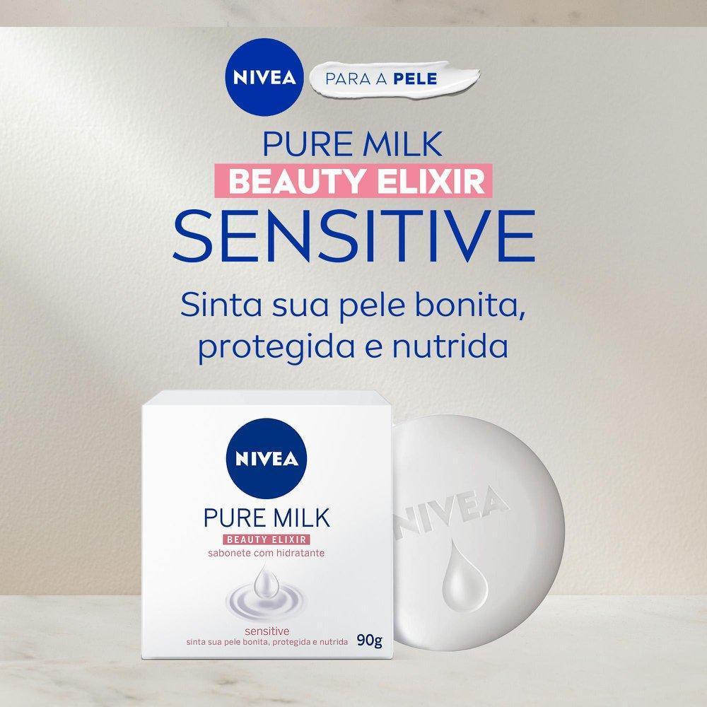 Detalhes do Kit 6 Sabonetes em Barra NIVEA Pure Milk Sensitive 90g