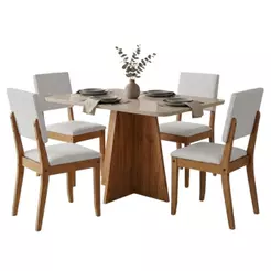 Conjunto Sala de Jantar Mesa 1,20m Moove 4 Cadeiras Linda