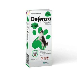 Defenza Antipulgas Carrapatos Sarnas Cães de 10 a 20kg 200mg MSD ORIGINAL