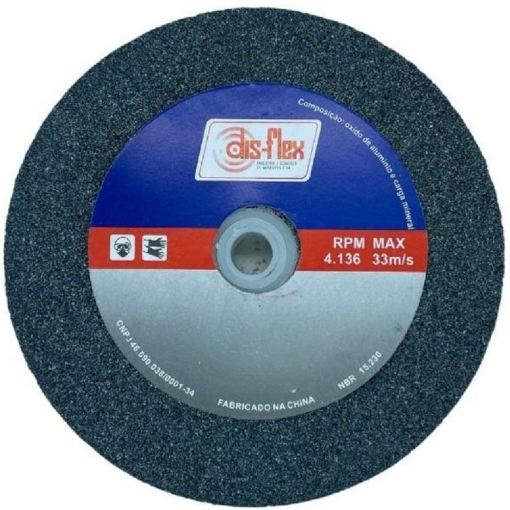 Rebolo reto para uso geral 6" x 3/4" x 1" Grão 60 - 18.012 Disflex