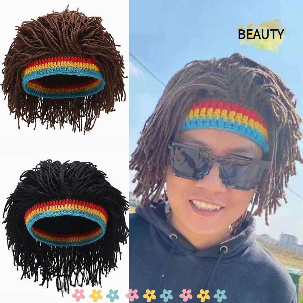 BEAUTYHOMEBR Peruca De Dreadlocks Reggae , Chapéu De Trança De Hip-hop , Masculina De Fibra Preta/Marrom Boate