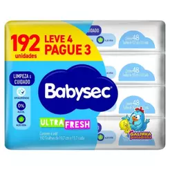 Kit Lenço Umedecido Babysec Ultra Fresh 4 Pacotes