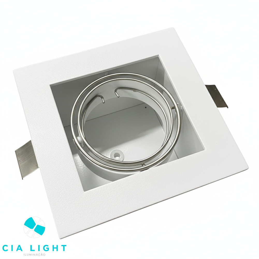 Spot Embutir Direcionável 360º Orbital Alumínio Technic 12x12,5x8,4cm AR70 - D&D EM-362 Branco