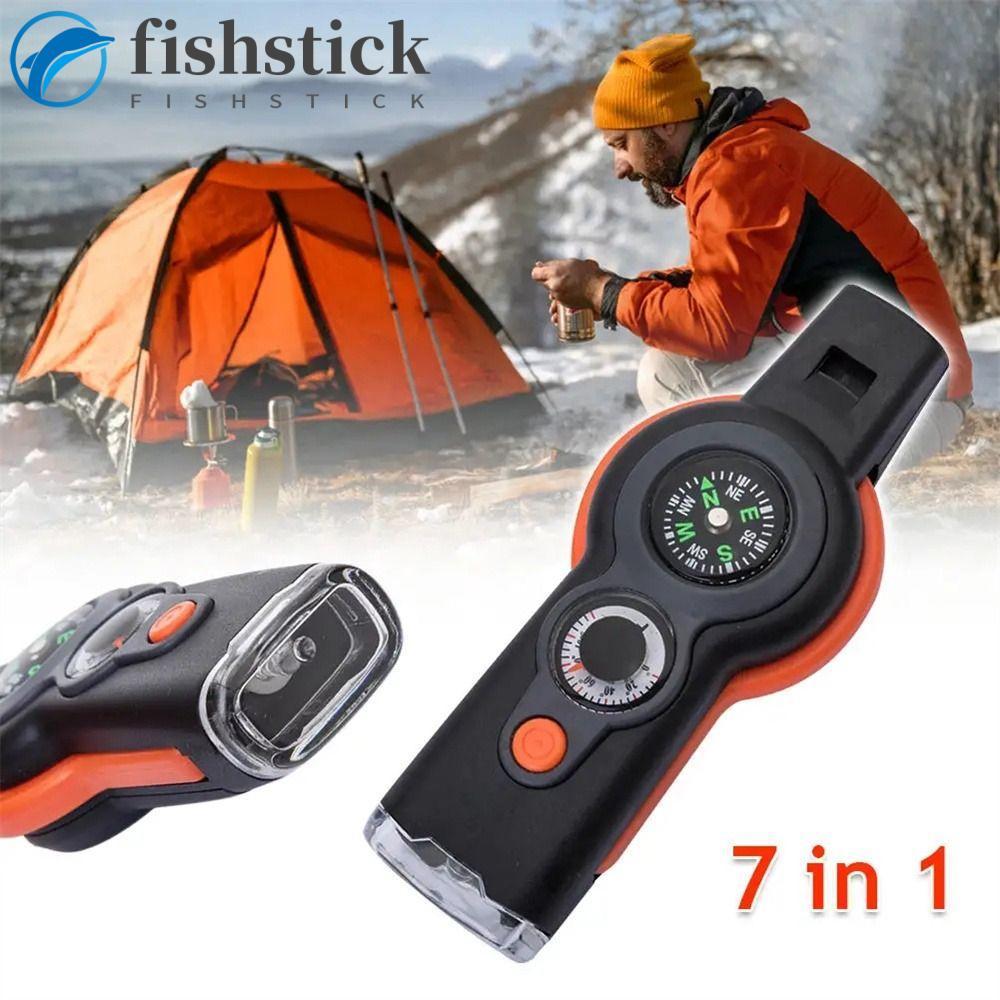 Apito De Emergência FISHSTICKA , Sobrevivência Para Lupa De Bússola , Refletor De Lanterna 7 Em 1