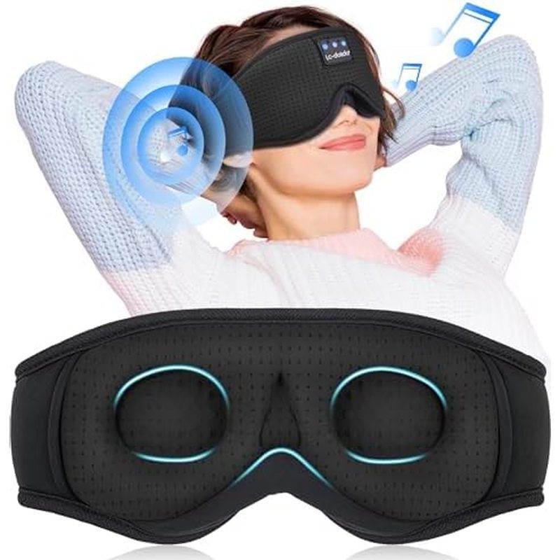 Imagem Máscara De Dormir LC-dolida Com Fones De Ouvido Bluetooth Para , Olho 3D Música Travessas Laterais Presentes De Meditaçã