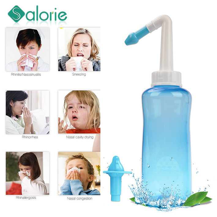 300/500ml Pote De Lavagem Nasal Adultos Crianças Neti Nariz Sinus Irrigação Spray Neilmed Enxágue Sinusal