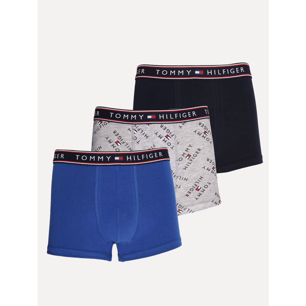 Cuecas Tommy Hilfiger Cotton Cinza Mescla/Azul/Marinho