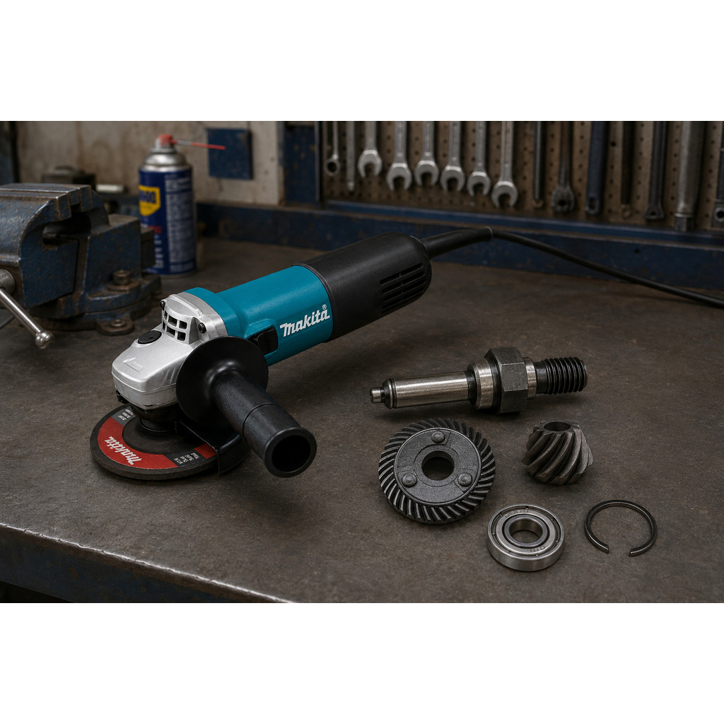 Kit Engrenagem Pinhão Eixo Anel E Rolamento Para Esmerilhadeira 9557 Makita