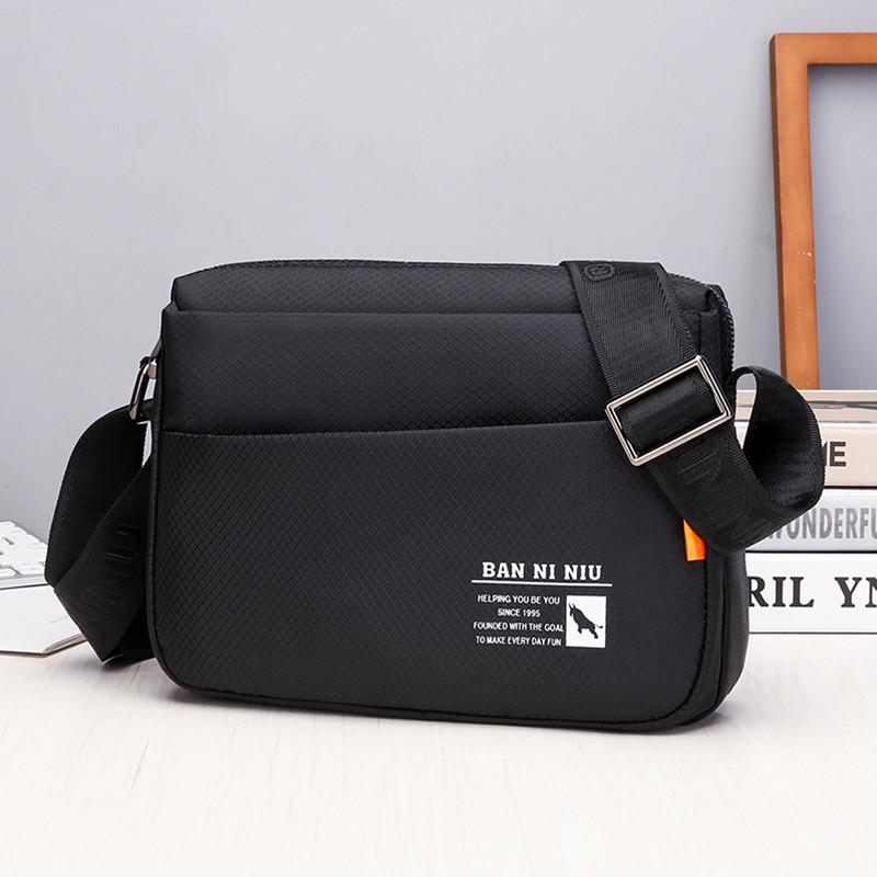Versão coreana bolsa masculina bolsa de ombro Casual bolsa mensageiro Horizontal bolsa masculina à prova d'água pano Oxf