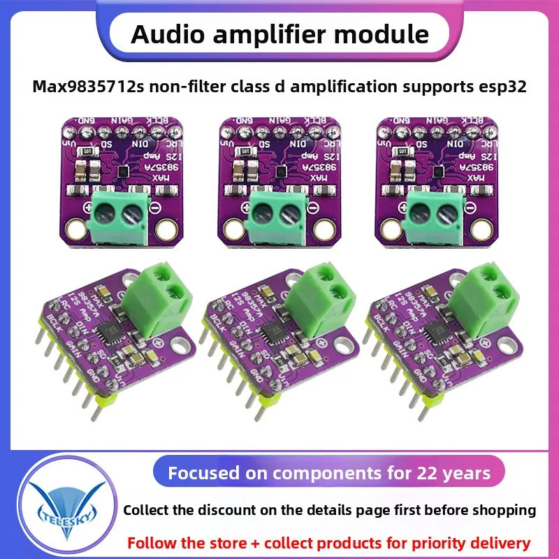 1 Pçs MAX98357 I2S 3W Classe D Amplificador Breakout Interface Dac Decodificador Módulo Placa De Áudio Sem Filtro Para R