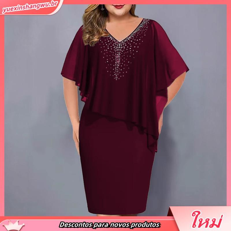 Das mulheres vestido irregular de Chiffon Bodycon Plus tamanho banquete vestidos festa vestido vestido roupas femininas