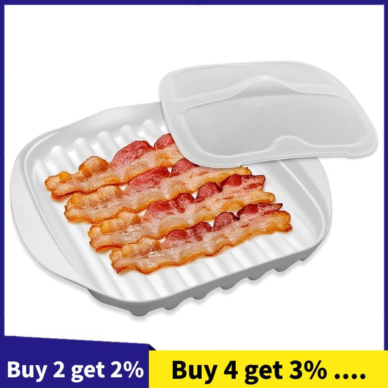 Bandeja De Bacon De Microondas Com Tampa , Fogão Plástico Para Forno