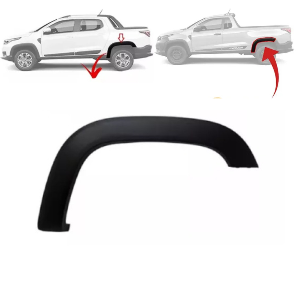 Imagem Moldura do Paralama Traseiro Esquerdo Fiat Strada 2021 até 2026 - Cod. 100256663