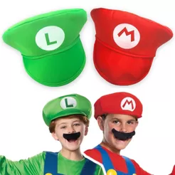 Quepe Super Mario Bros Boina, Chapéu fantasia, Mario e Luigui Adulto e Infantil