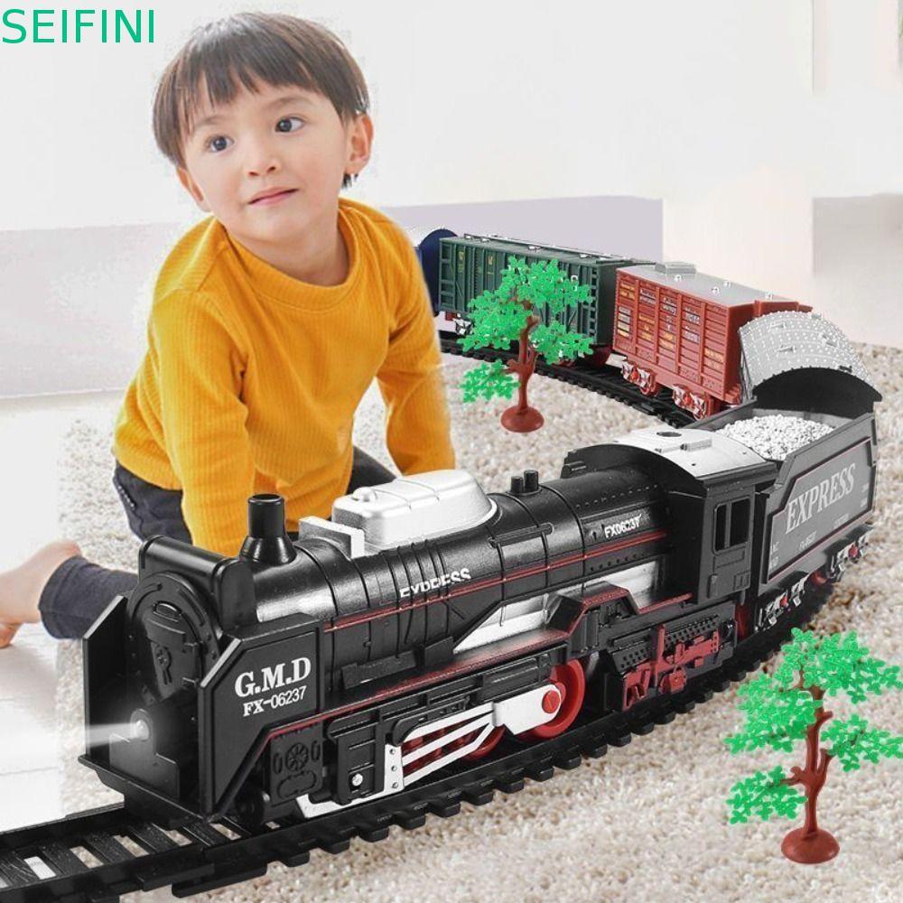 Conjunto Elétrico De Trilhos De Trem De Natal SEIFINI , De Locomotivas , Simulação , Brinquedo Frete Ferroviário