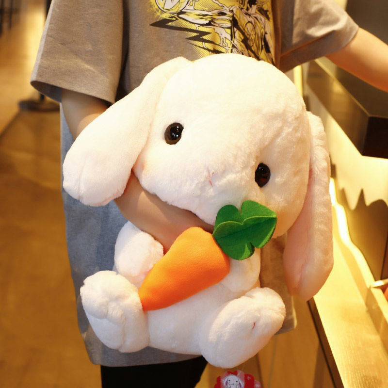 Coelho de pelúcia Brinquedo de pelúcia orelhas compridas Coelho rabanete Coelho branco boneca coelho travesseiro cabeça
