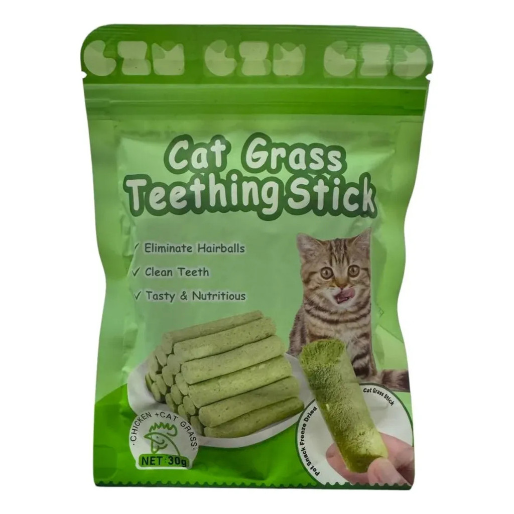 Bastões de Grama Natural com Catnip para Gatos