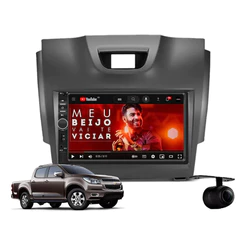 Central Multimídia Chevrolet S10 Moldura Cinza 2012 À 2016