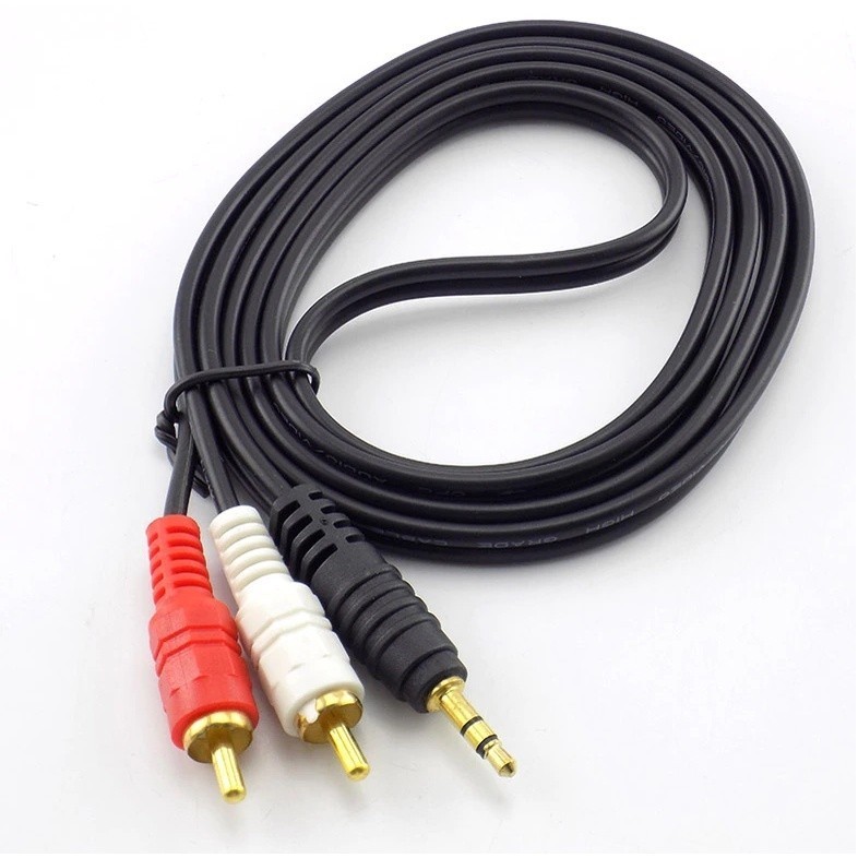 Cabo Áudio Auxiliar P2 Estéreo X 2 Rca 1,50M  Para Som Tv Home Theater Áudio Vídeo