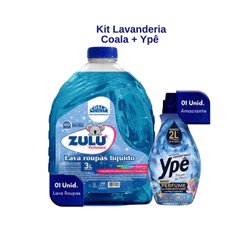 Kit Lava Roupas Zulu 3L Perfumes - Coala + Amaciante 500ml - Ypê