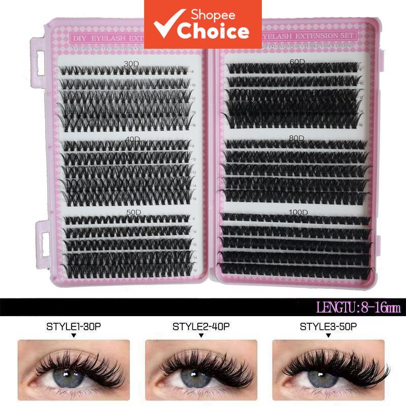 Cílios em D grosso e natural, extensão individual 8-16mm, conjunto de catálogo de cílios