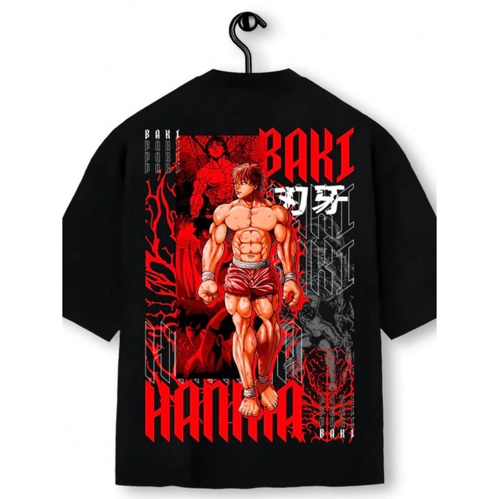 Camiseta estampada premium em puro algodão Camiseta Anime BAKI Unissex 100% Algodão Lançamento Envio Varias Cores!!