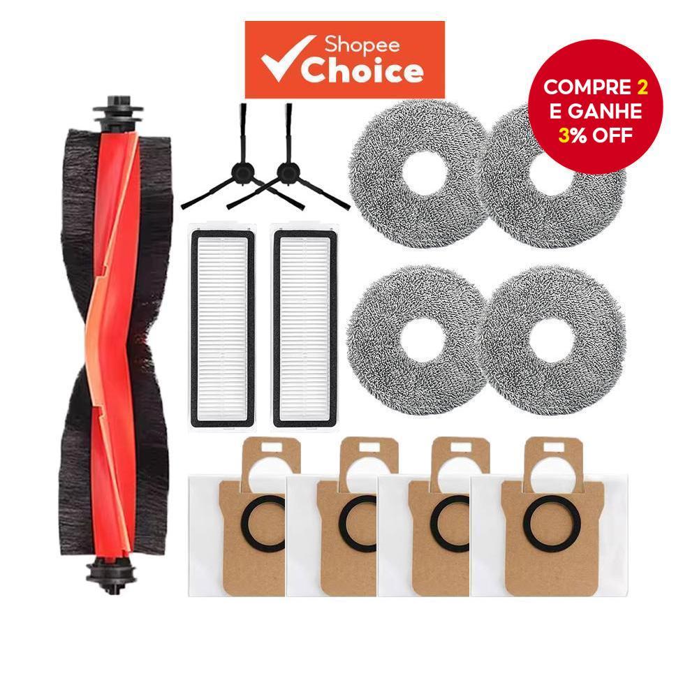 Kit de Peças de Reposição para Robô Aspirador Xiaomi X20 Max/X20 Pro: Escova Principal, Escovas Laterais, Pano de Mop,