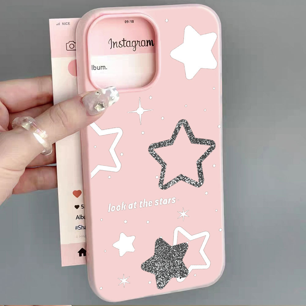 Doodle Estrela Padrão Cor Sólida Geléia Caso Para Samsung S25 ULTRA S24 Plus S23 S22 A17 A16 A15 A14 A13 A52 A71 A20 Fos