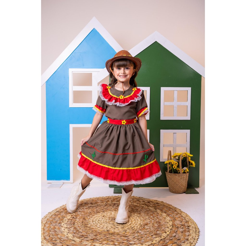 Fantasia Cangaceira Maria Bonita São João Arraia Nordeste Festa Junina Lampião